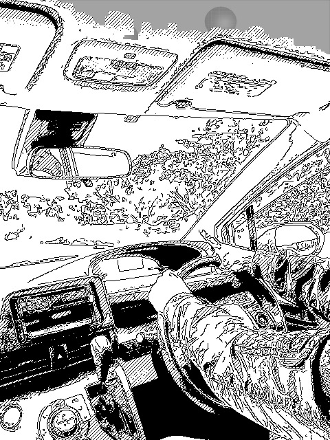 人差し指を立てる運転手
